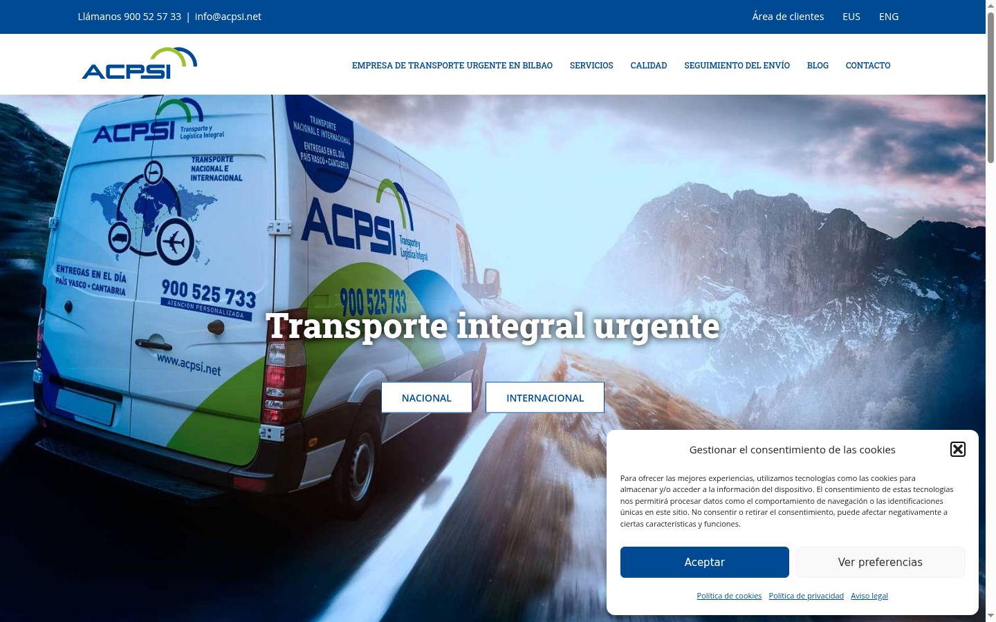 Screenshot of the consent banner shown before any interaction