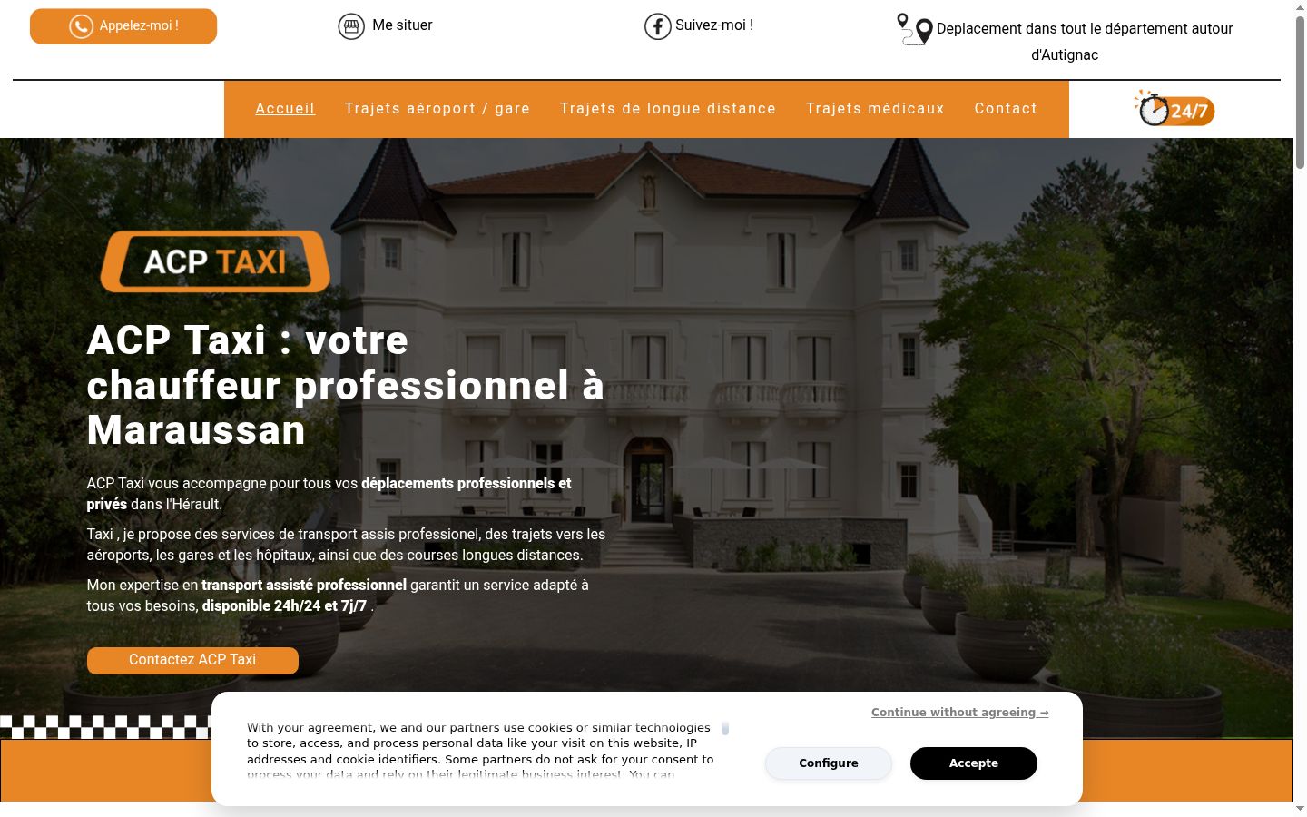 Screenshot of the consent banner shown before any interaction