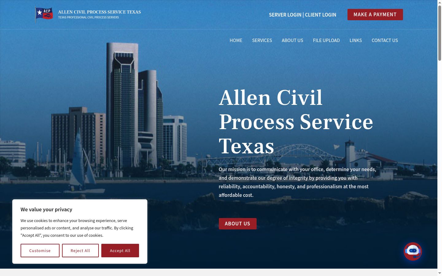 Screenshot of the consent banner shown before any interaction
