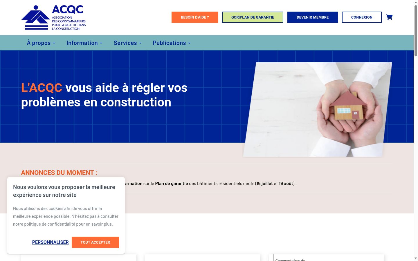 Screenshot del banner di consenso mostrato prima di qualsiasi interazione