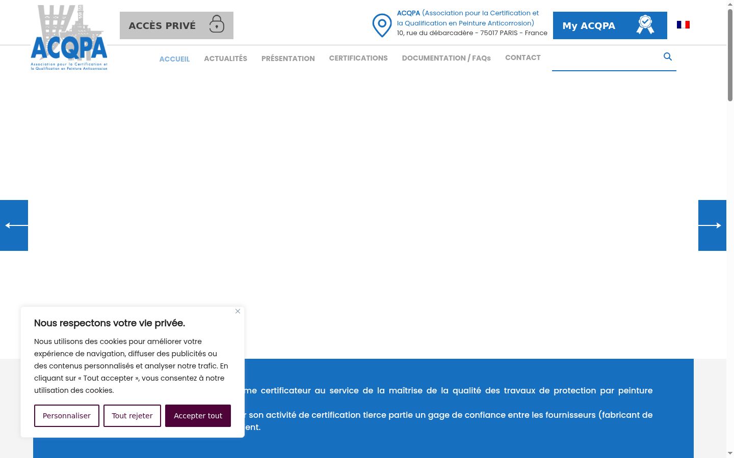 Screenshot of the consent banner shown before any interaction