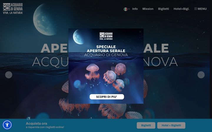 Screenshot of acquariodigenova.it