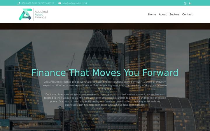 Posnetek zaslona acquiredassetfinance.co.uk