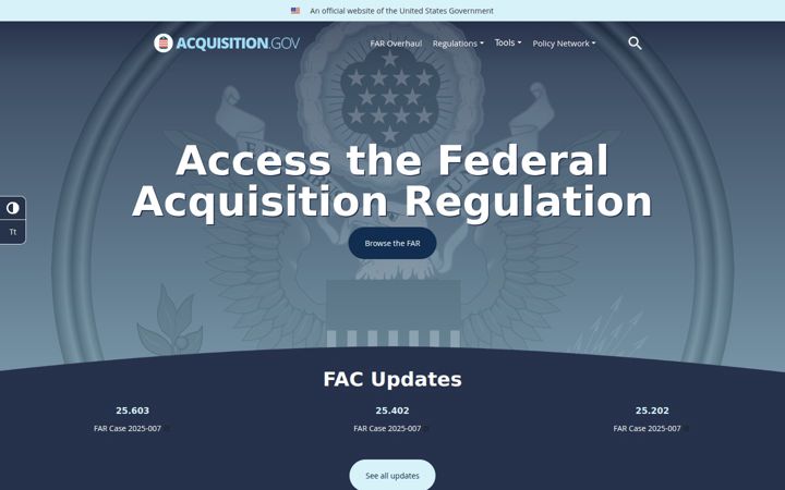 Zrzut ekranu acquisition.gov
