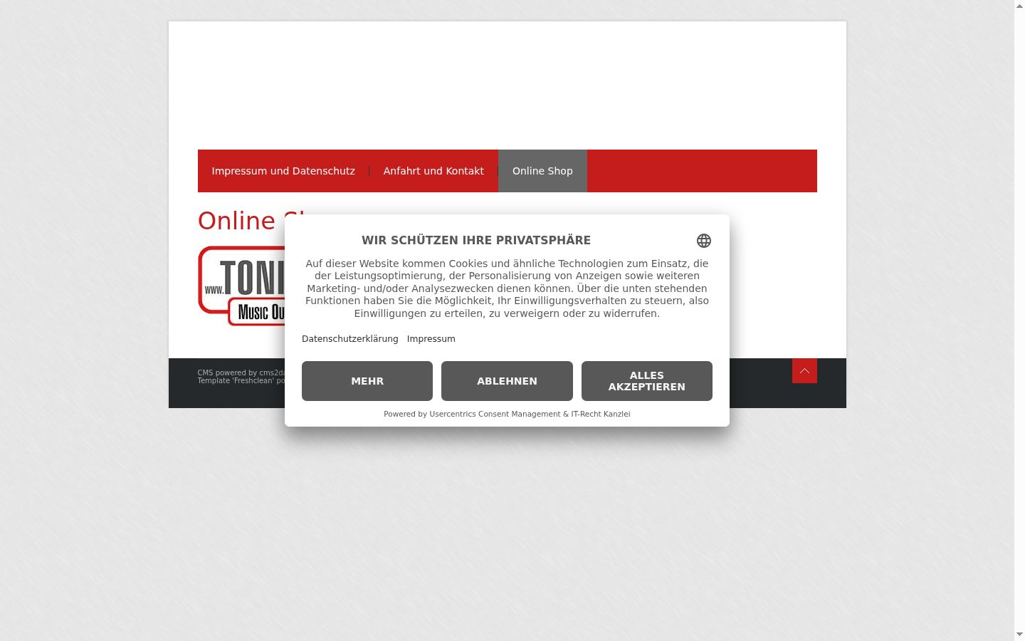 Capture d'écran de la bannière de consentement affichée avant toute interaction