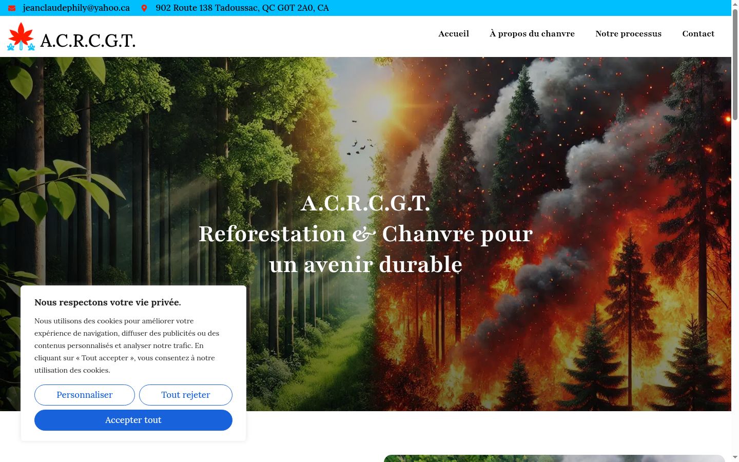 Screenshot of the consent banner shown before any interaction