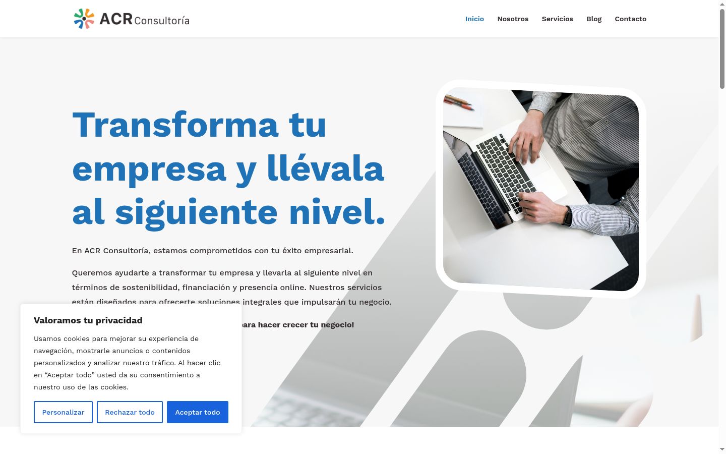 Screenshot del banner di consenso mostrato prima di qualsiasi interazione
