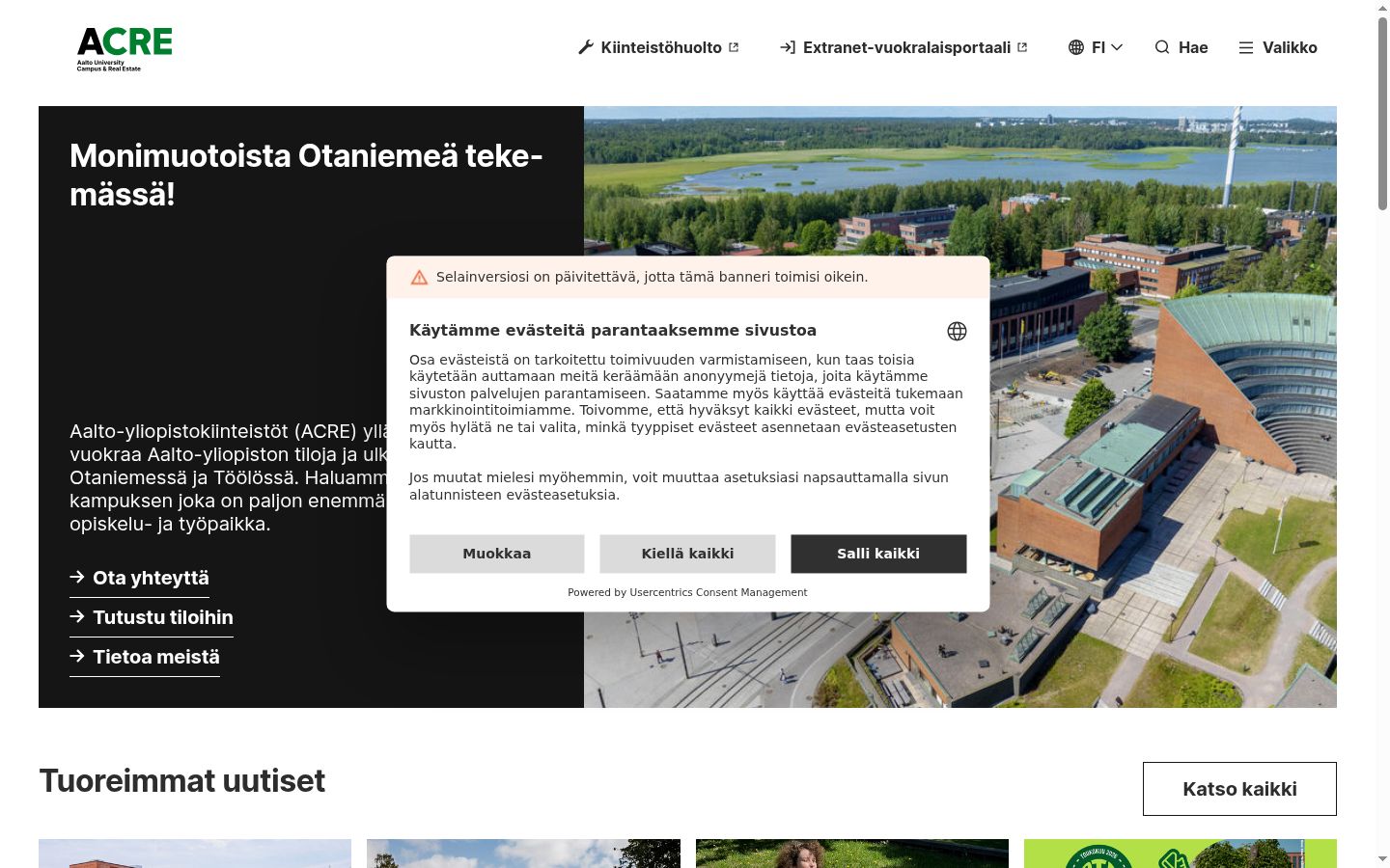 Screenshot van de toestemmingsbanner zoals getoond vóór enige interactie