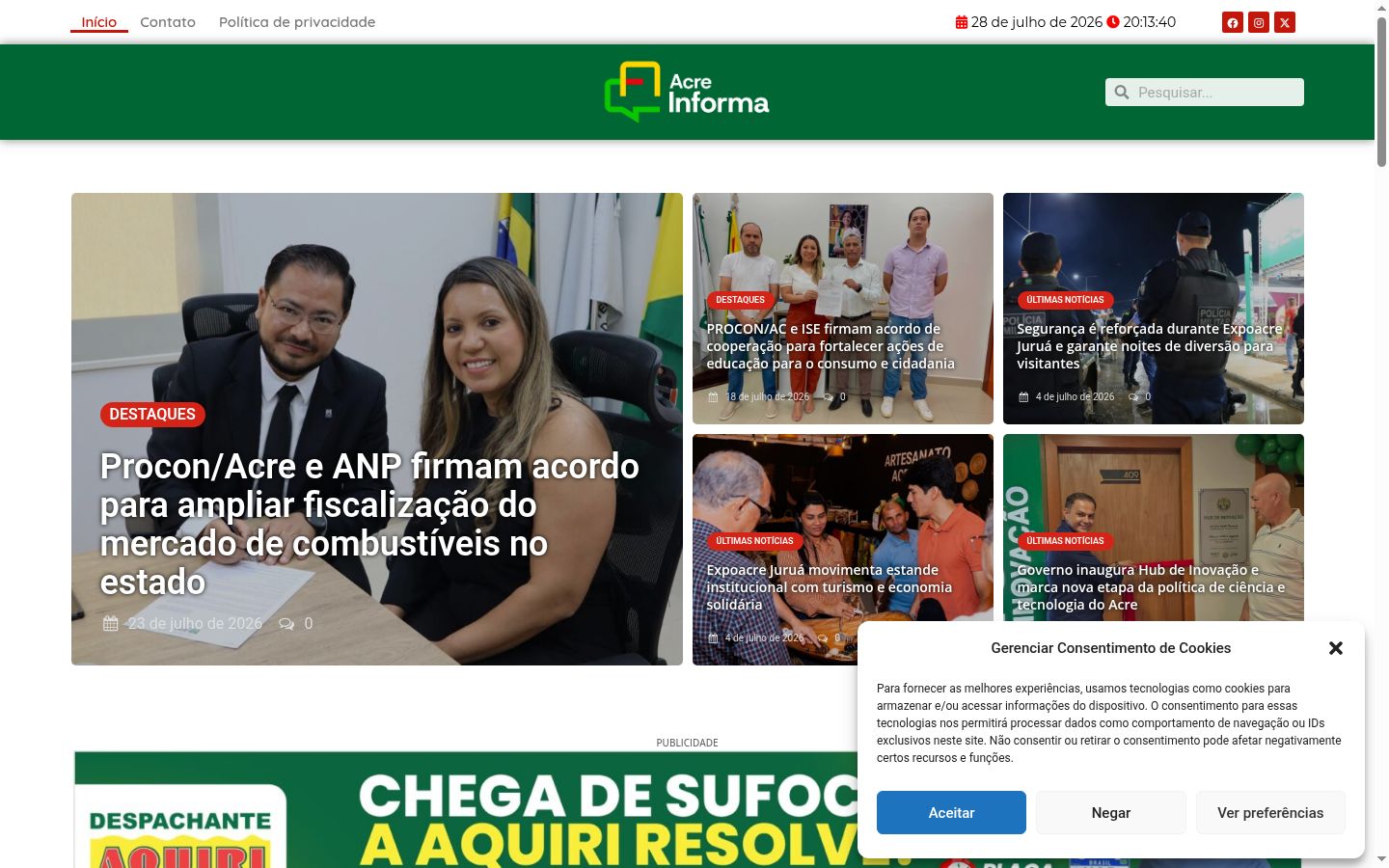 Screenshot tal-banner tal-kunsens muri qabel kwalunkwe interazzjoni