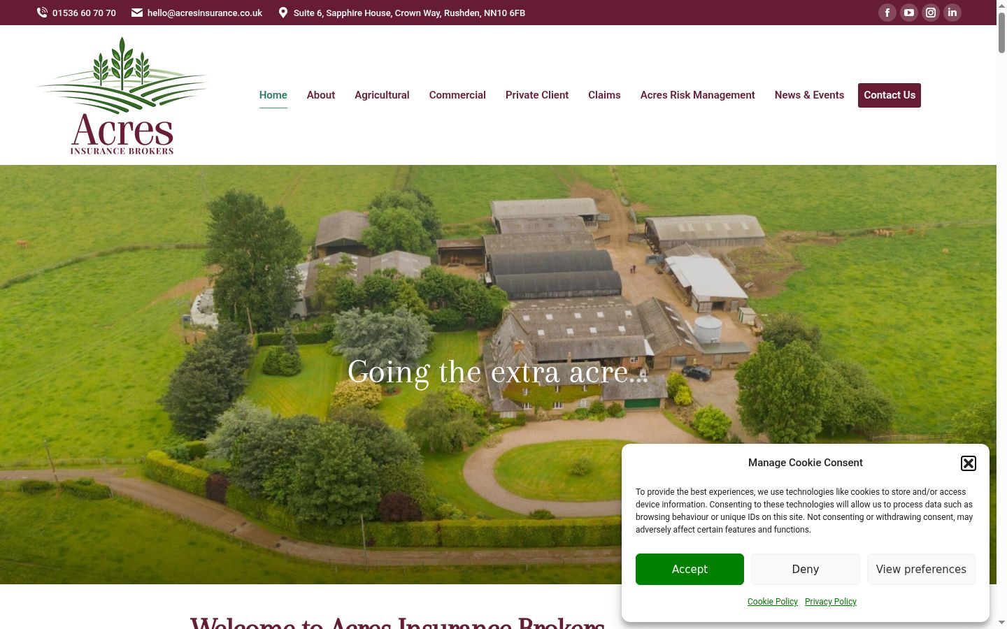 Screenshot of the consent banner shown before any interaction
