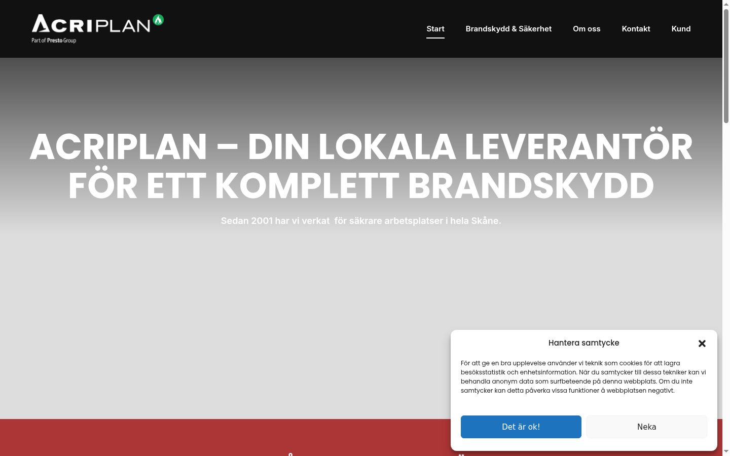 Screenshot del banner di consenso mostrato prima di qualsiasi interazione
