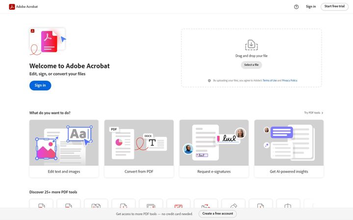 Skjermbilde av acrobat.com
