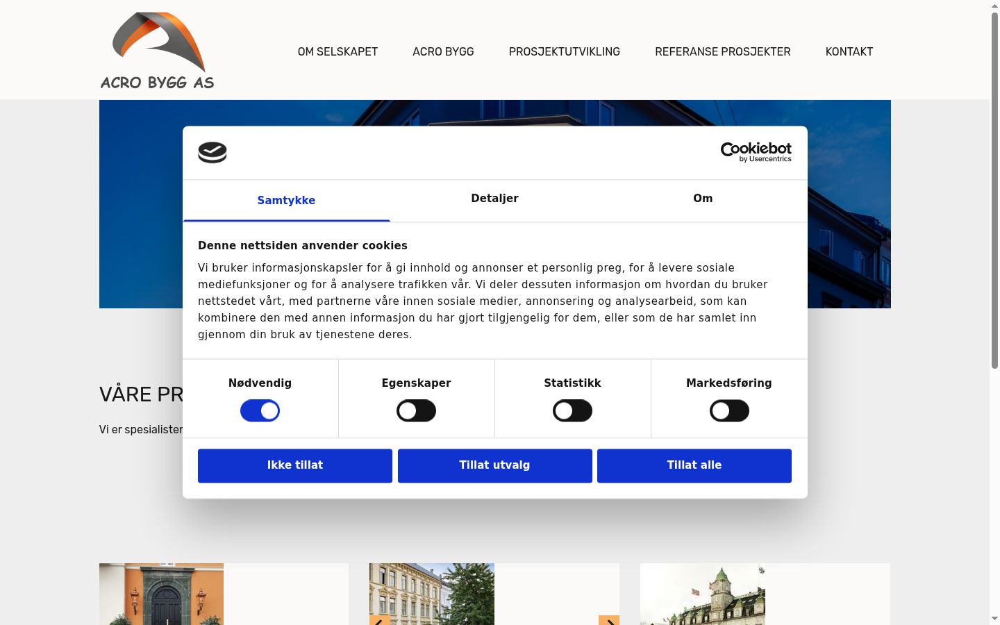 Screenshot of the consent banner shown before any interaction