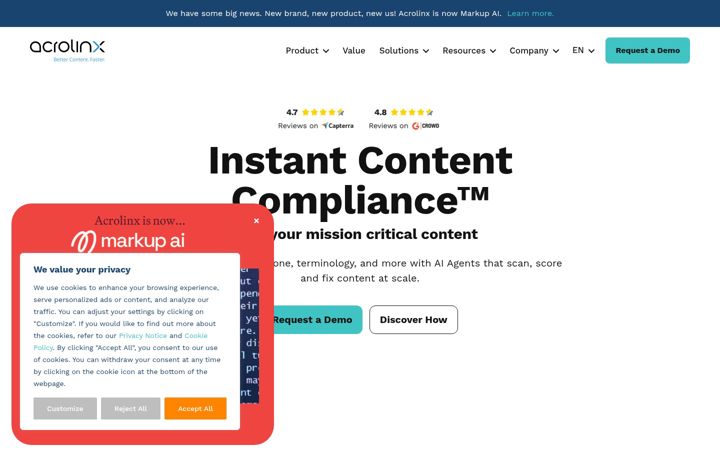Screenshot of acrolinx.com