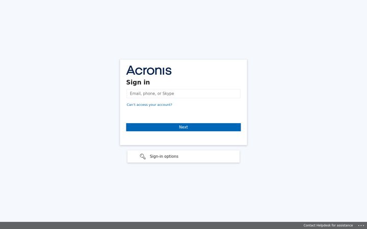 Screenshot of acronis.work