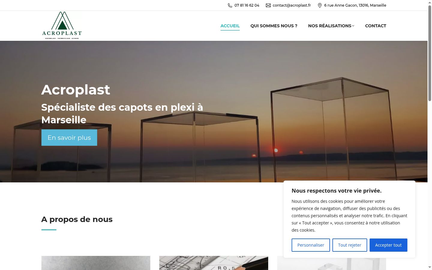 Capture d'écran de la bannière de consentement affichée avant toute interaction