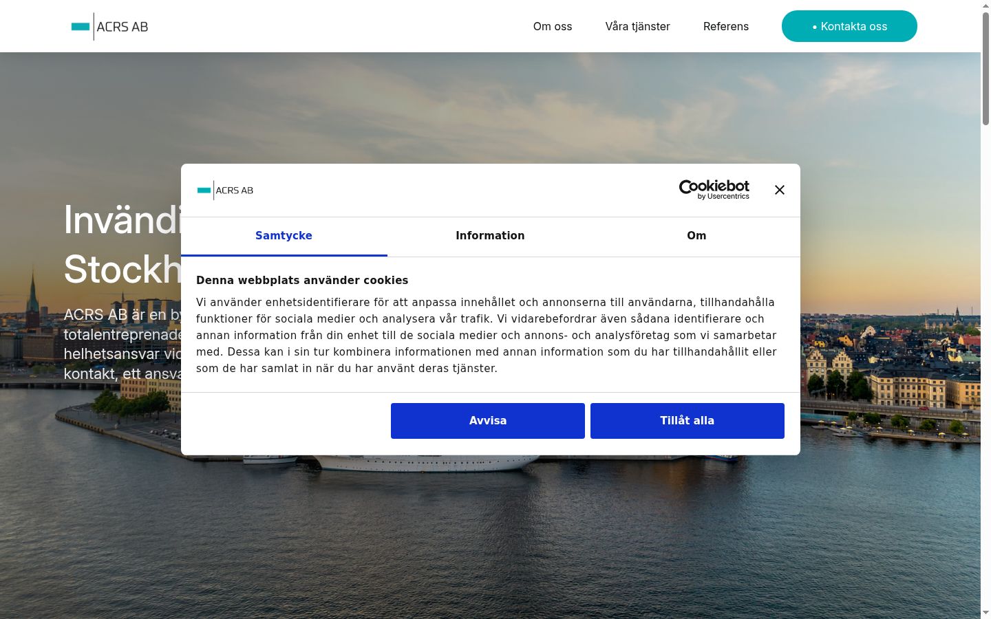 Sutikimo reklamjuostės, rodytos prieš bet kokią sąveiką, ekrano kopija