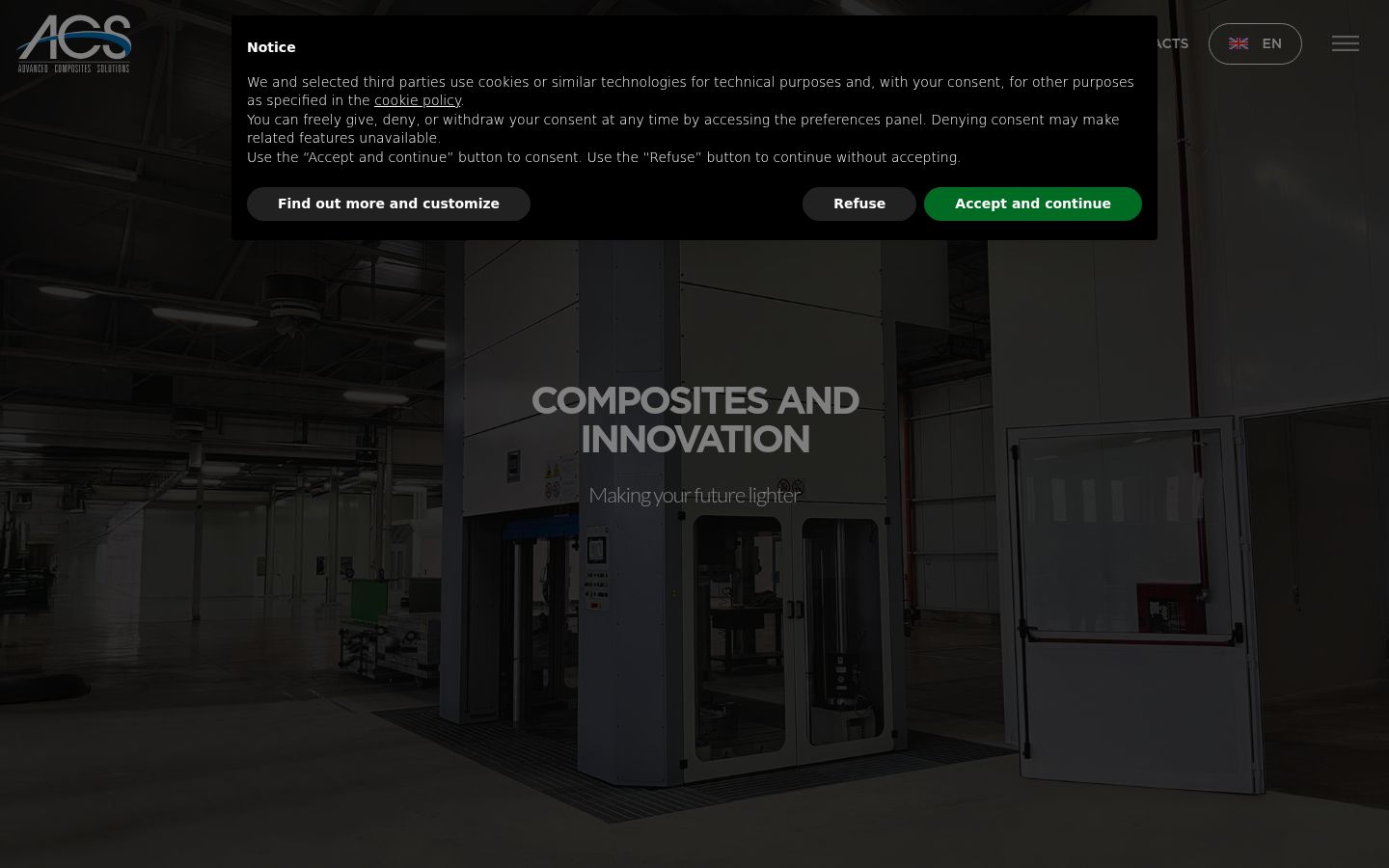 Screenshot del banner di consenso mostrato prima di qualsiasi interazione