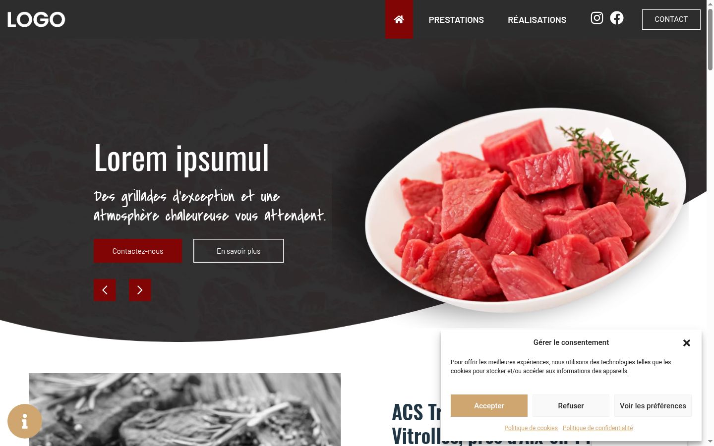 Screenshot del banner di consenso mostrato prima di qualsiasi interazione