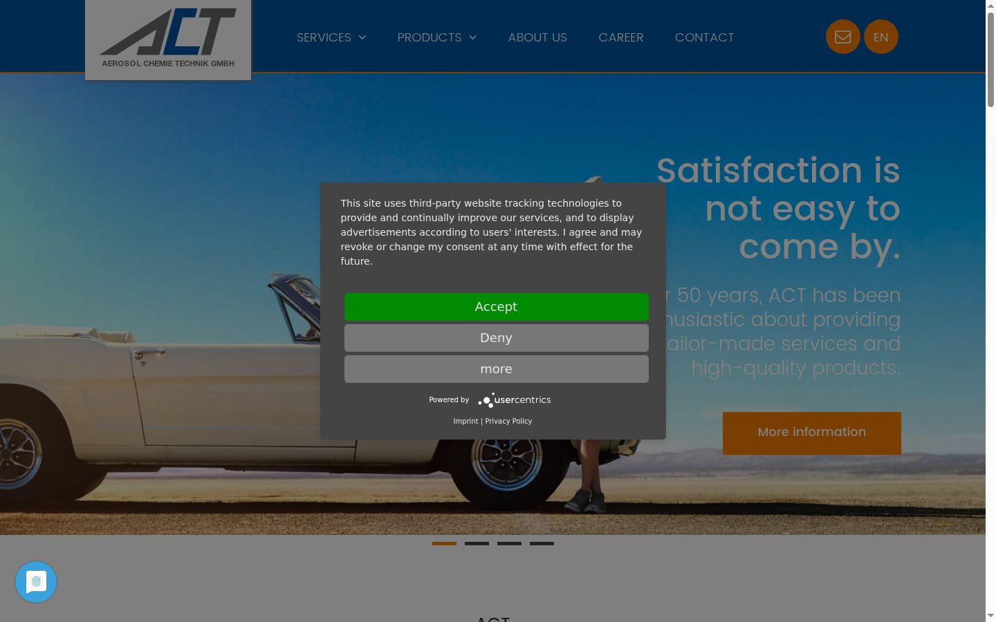 Screenshot of the consent banner shown before any interaction