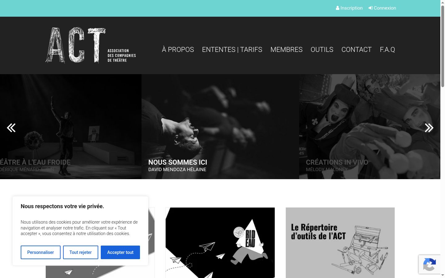 Screenshot of the consent banner shown before any interaction