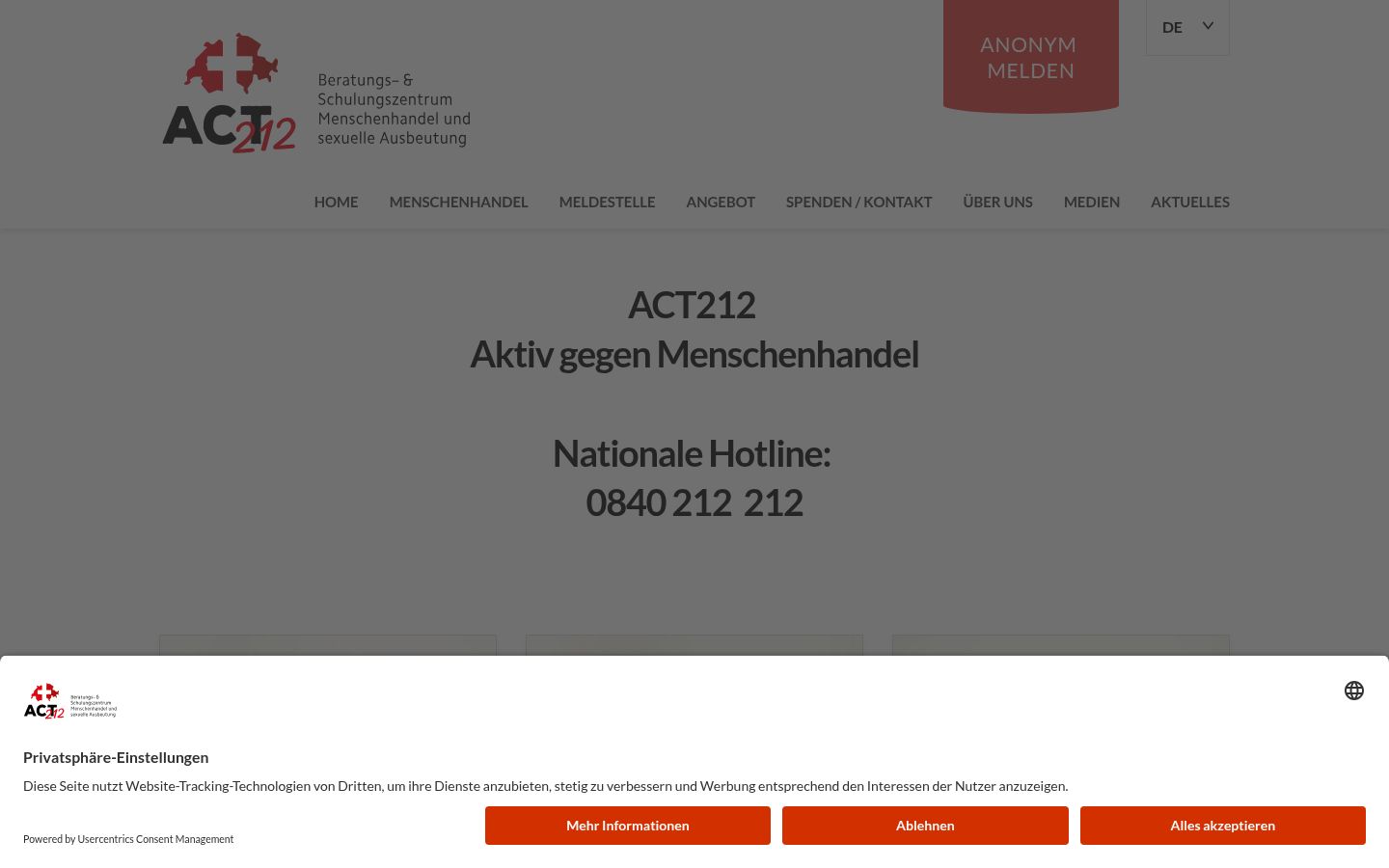 Screenshot tal-banner tal-kunsens muri qabel kwalunkwe interazzjoni