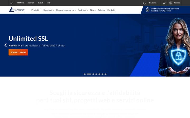Screenshot stránky actalis.it