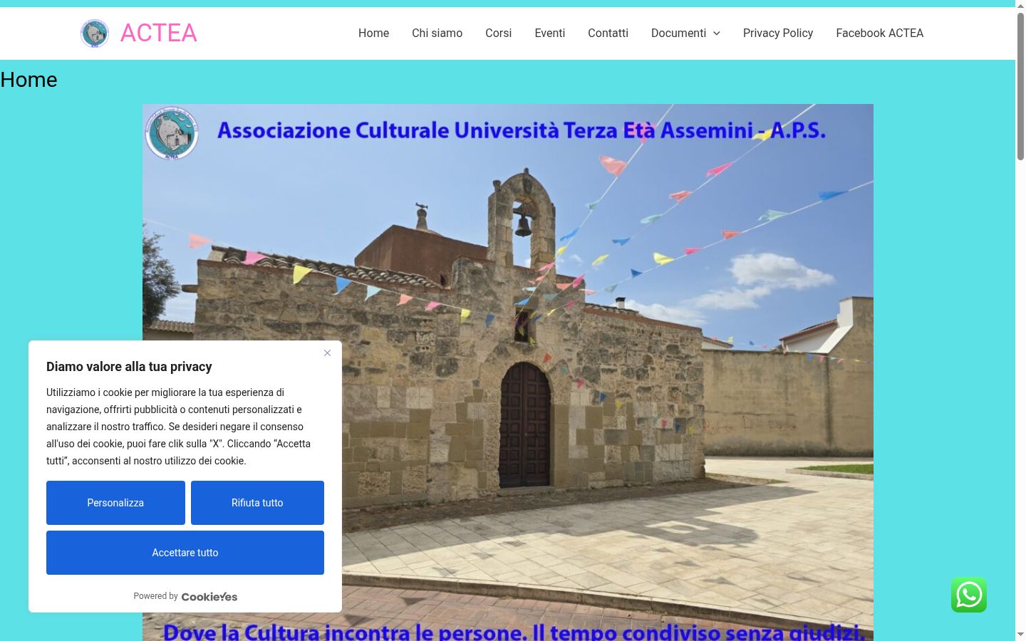 Screenshot of the consent banner shown before any interaction