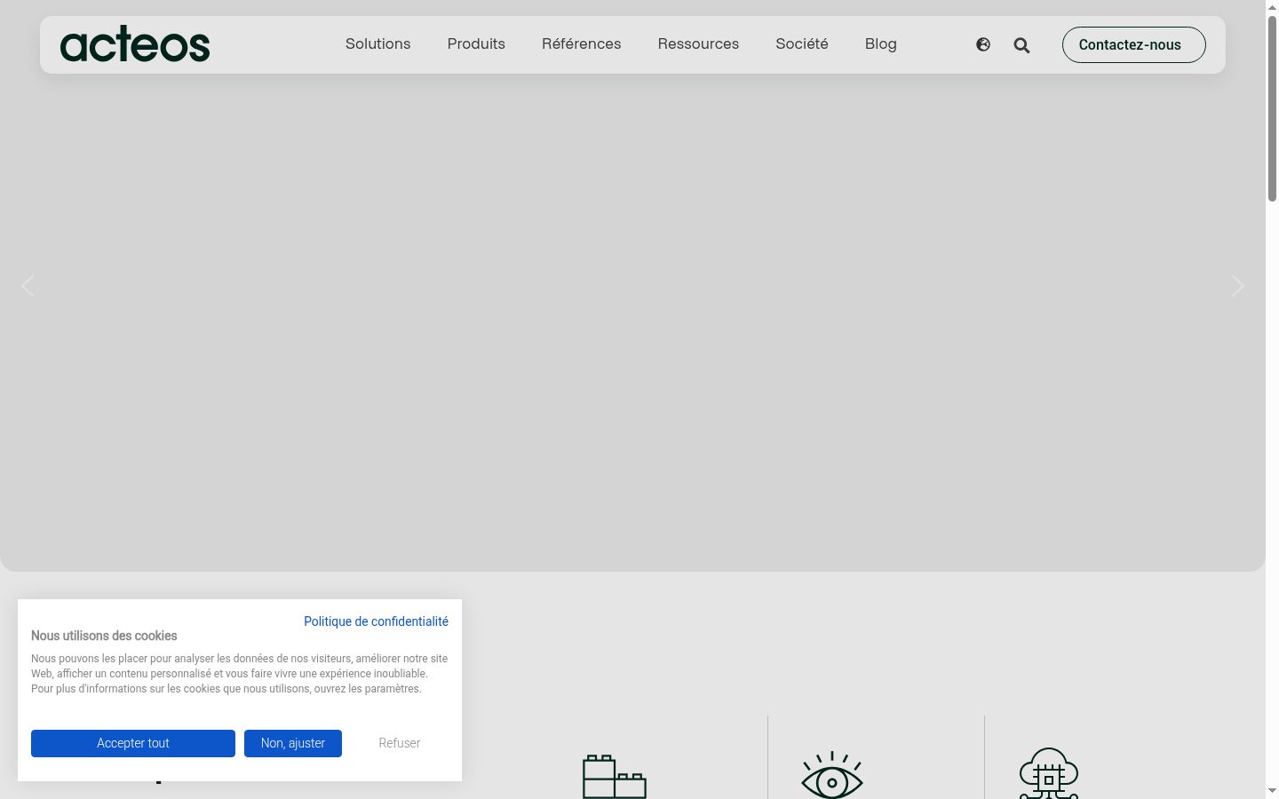 Captura de pantalla del banner de consentimiento mostrado antes de cualquier interacción