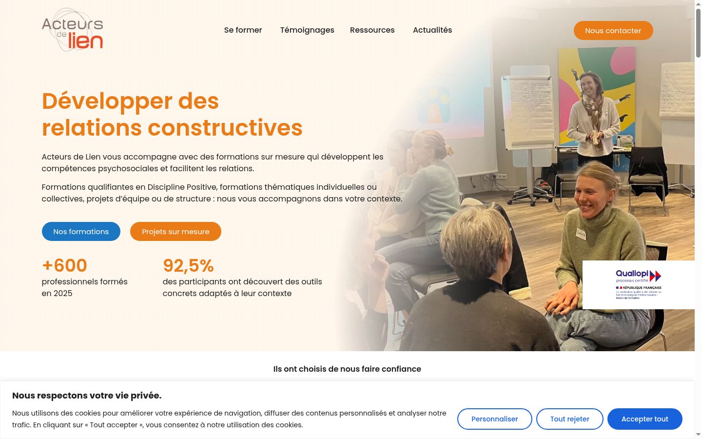 Screenshot tal-banner tal-kunsens muri qabel kwalunkwe interazzjoni