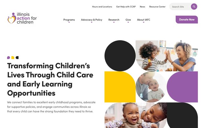 Captură de ecran a actforchildren.org