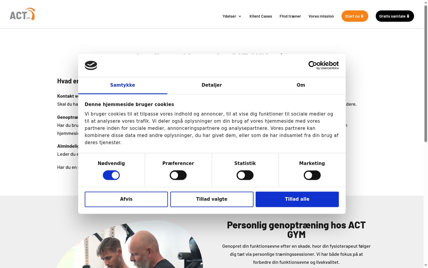 Screenshot van de toestemmingsbanner zoals getoond vóór enige interactie