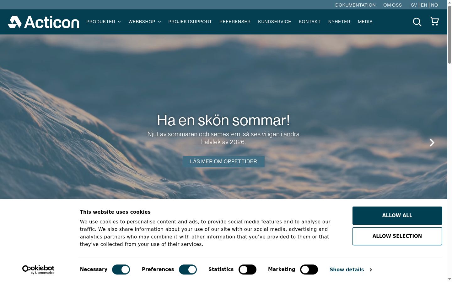 Screenshot del banner di consenso mostrato prima di qualsiasi interazione