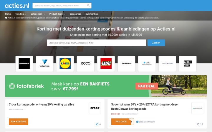 Screenshot of acties.nl