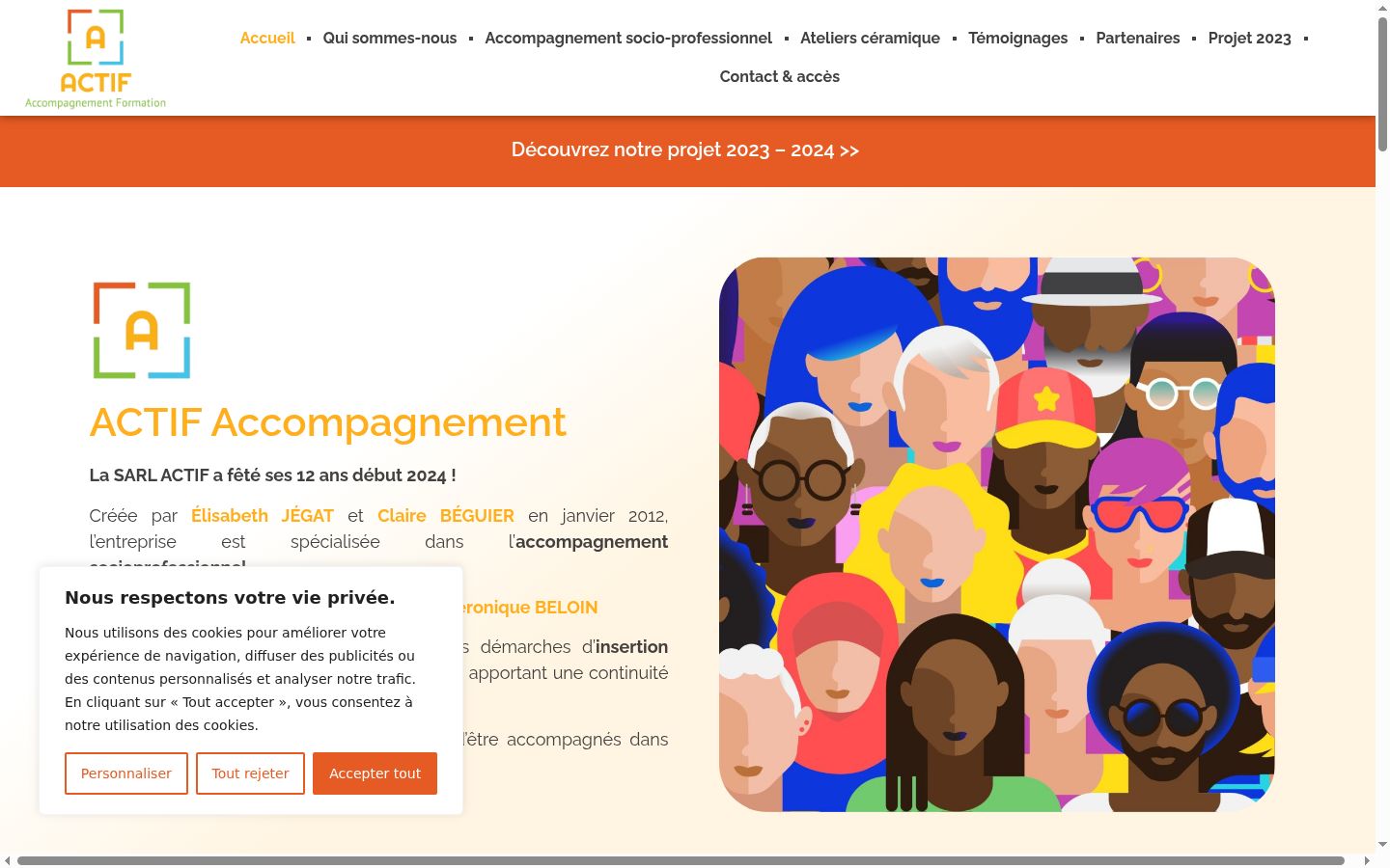 Screenshot of the consent banner shown before any interaction