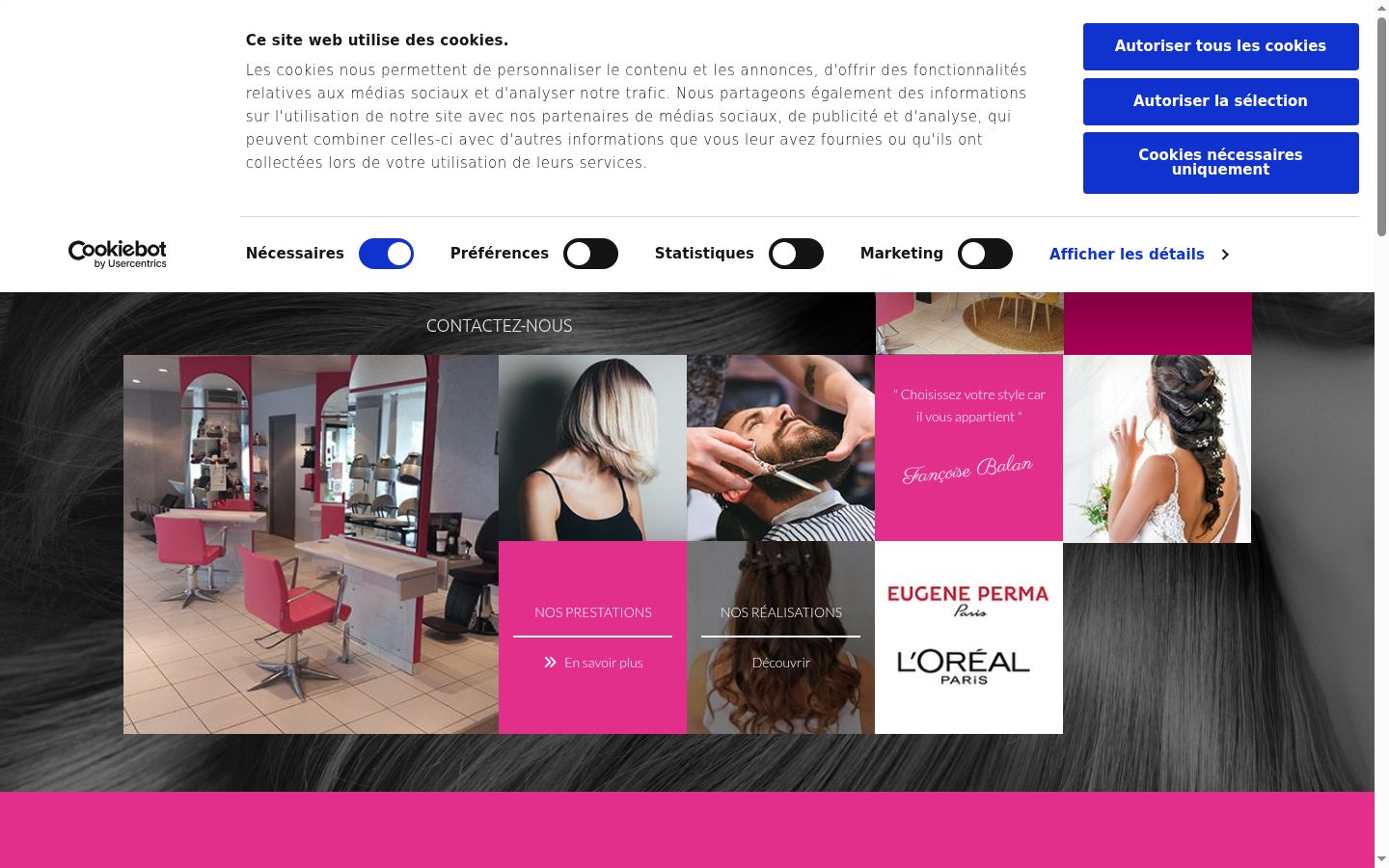 Capture d'écran de la bannière de consentement affichée avant toute interaction