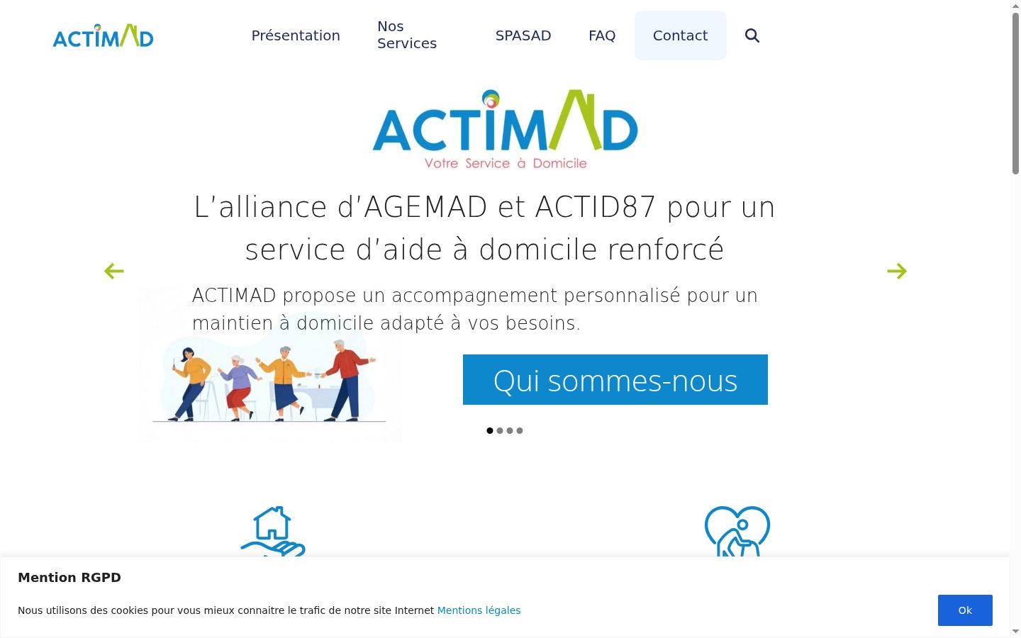 Capture d'écran de la bannière de consentement affichée avant toute interaction