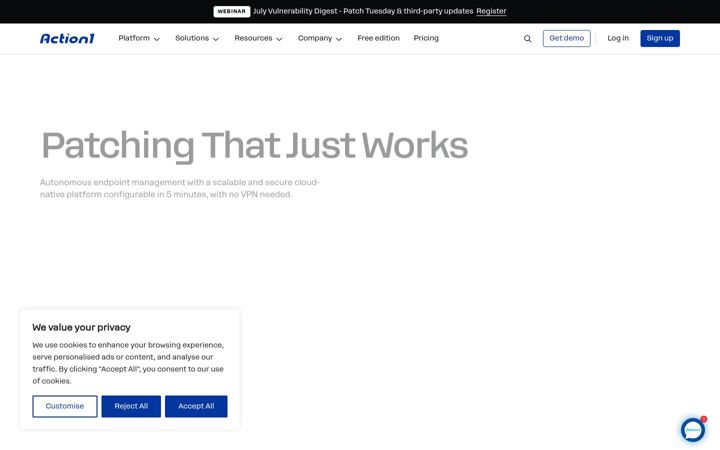 Screenshot di action1.com