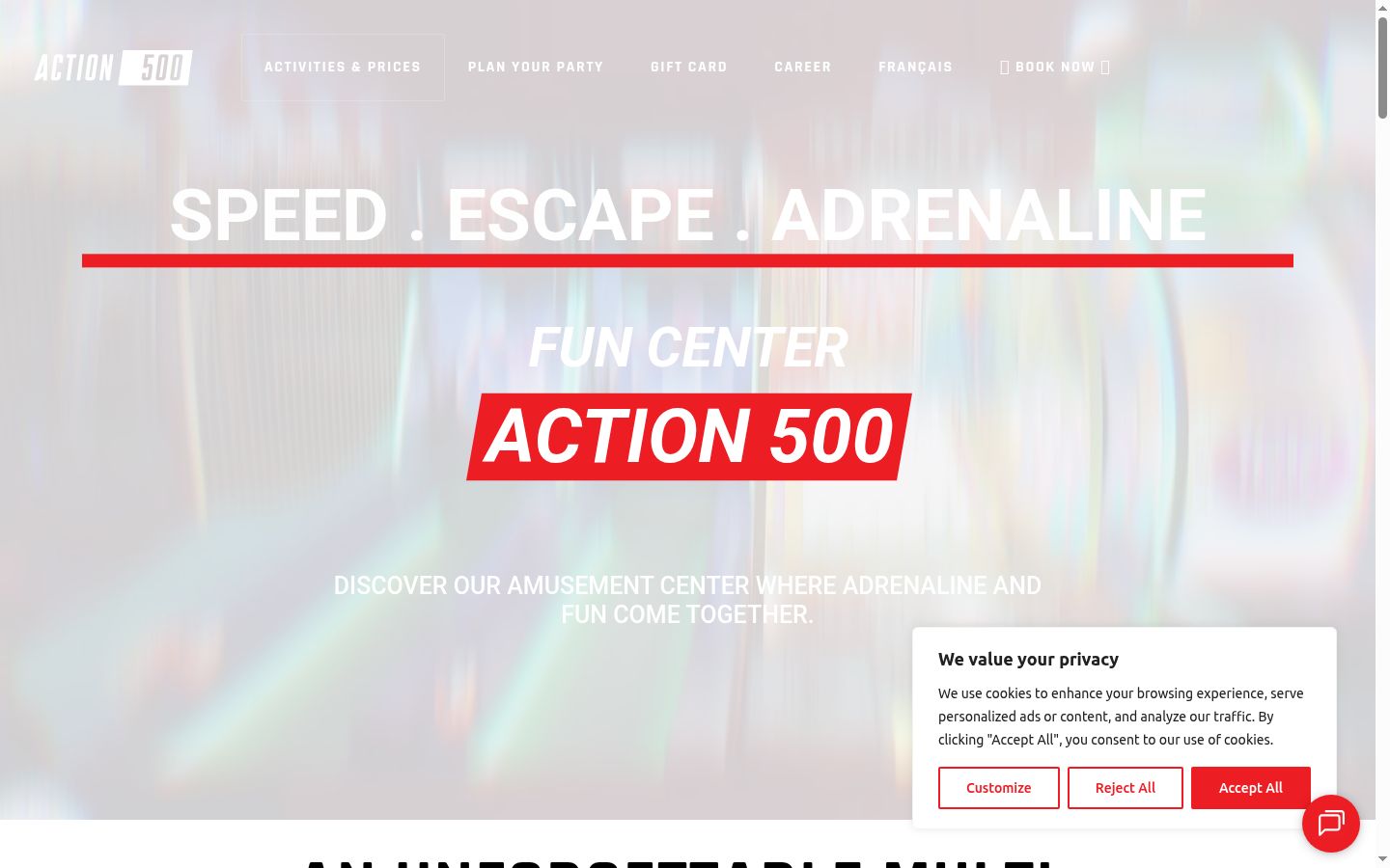 Screenshot of the consent banner shown before any interaction