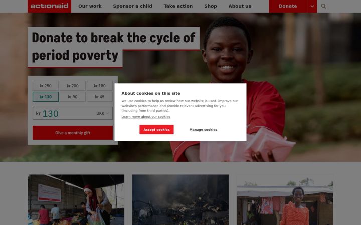Screenshot of actionaid.org.uk