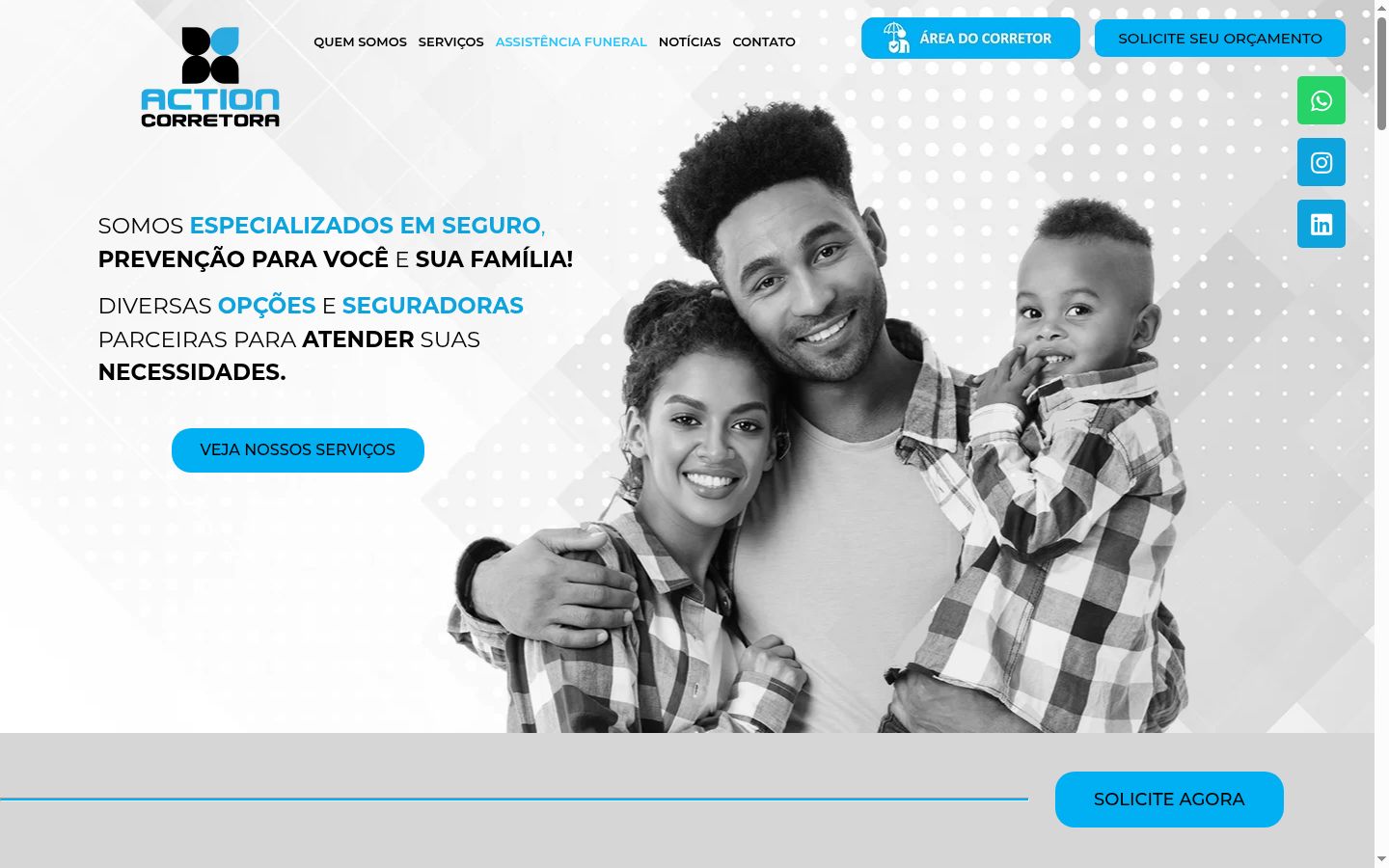 Captura de ecrã do banner de consentimento apresentado antes de qualquer interação