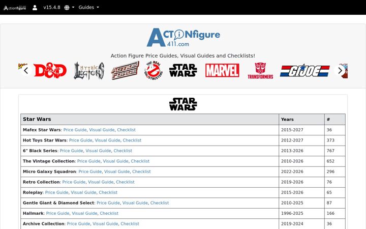 Screenshot of actionfigure411.com