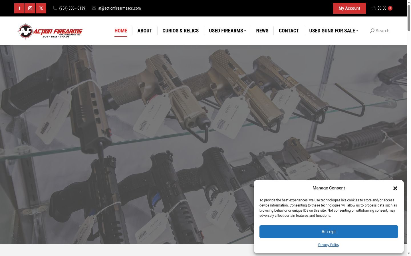 Screenshot of the consent banner shown before any interaction