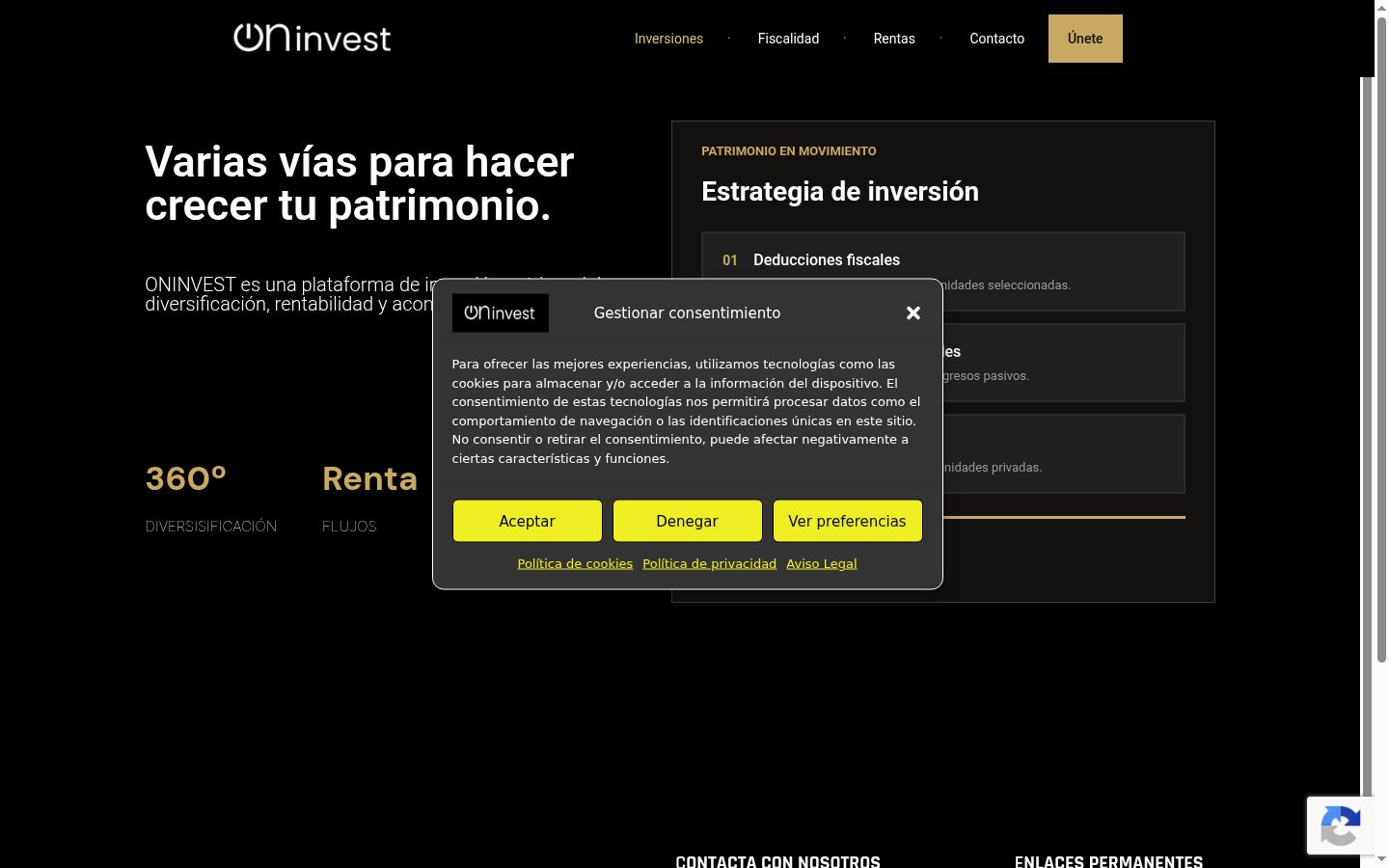 Screenshot of the consent banner shown before any interaction