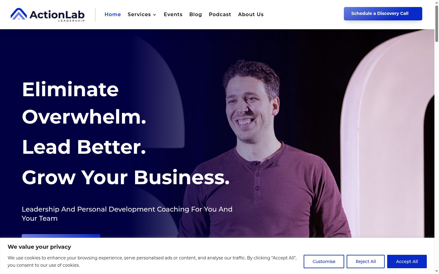 Screenshot of the consent banner shown before any interaction