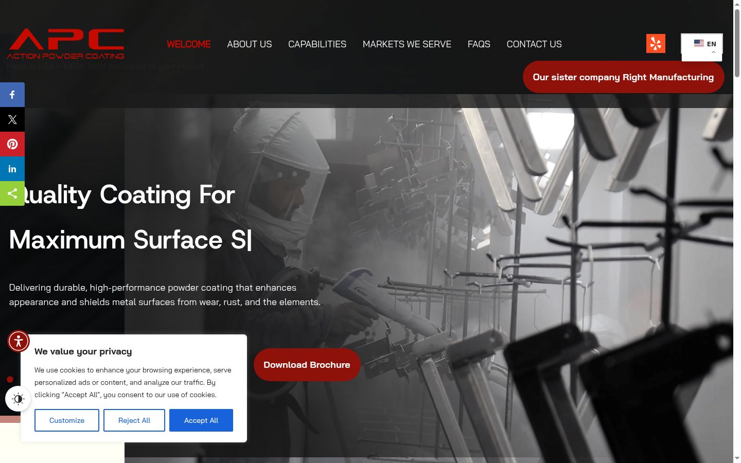 Screenshot of the consent banner shown before any interaction