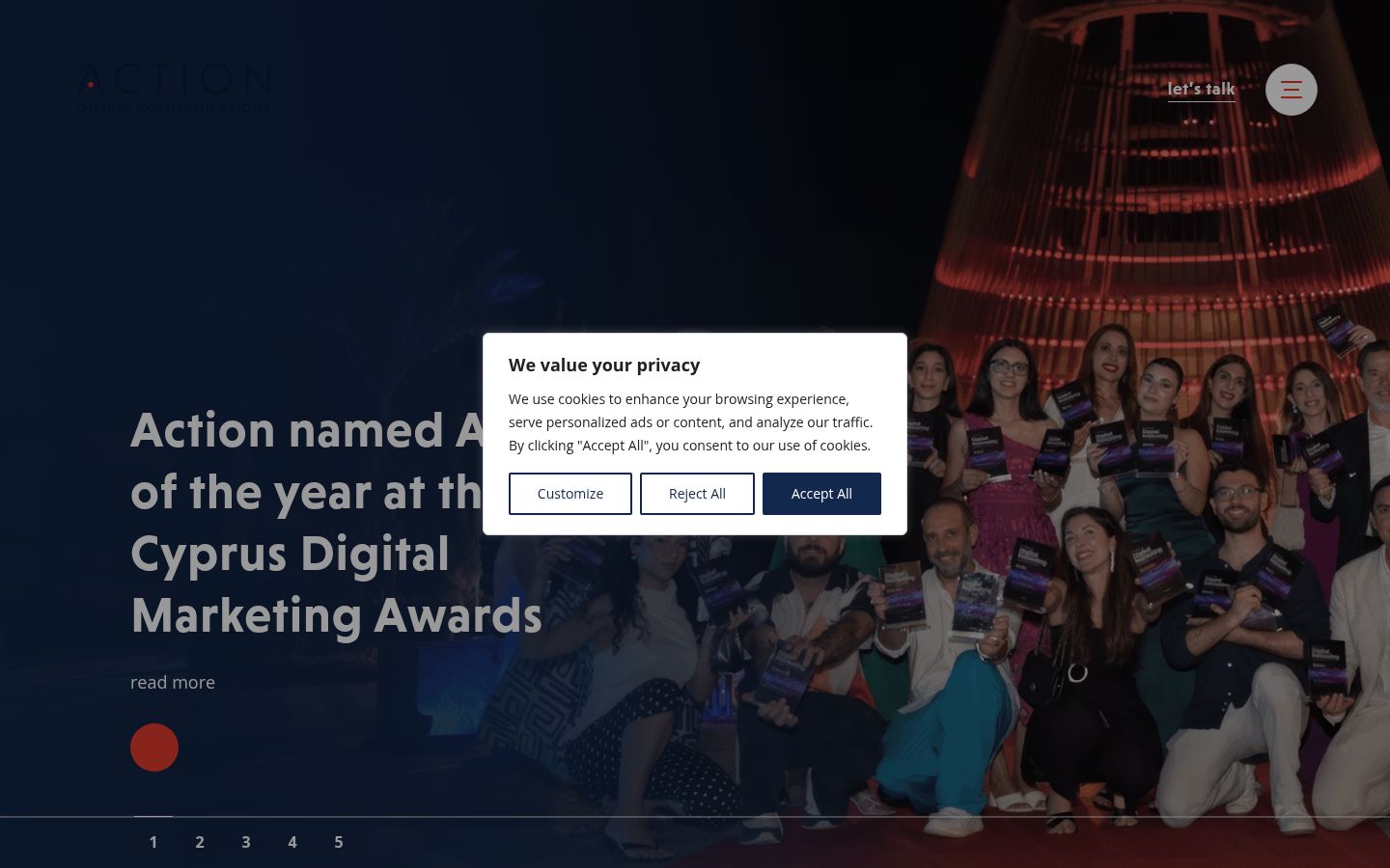 Screenshot of the consent banner shown before any interaction