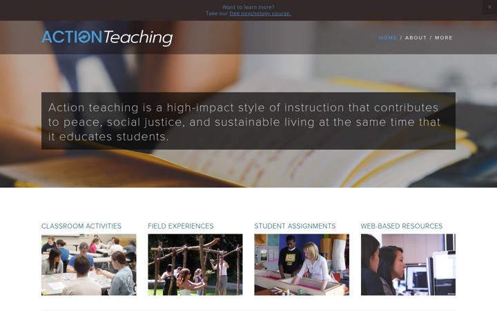 Captură de ecran a actionteaching.org