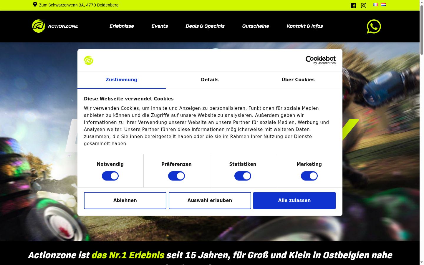 Snímka obrazovky banera súhlasu zobrazeného pred akoukoľvek interakciou