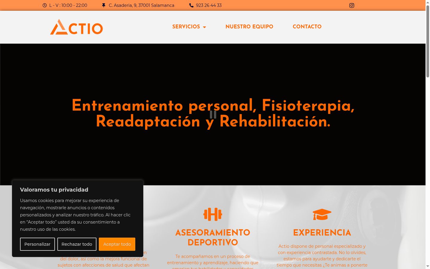 Screenshot of the consent banner shown before any interaction